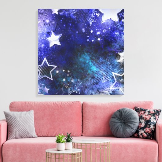 Ruimte-achtergrond met sterren canvas afdruk (Insitu (Woonkamer))