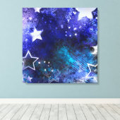 Ruimte-achtergrond met sterren canvas afdruk (Insitu (Houten vloer))