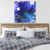 Ruimte-achtergrond met sterren canvas afdruk (Insitu (Slaapkamer))