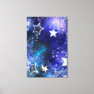 Ruimte-achtergrond met sterren canvas afdruk