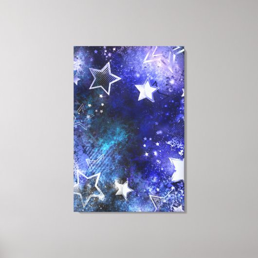 Ruimte-achtergrond met sterren canvas afdruk (Voorkant)