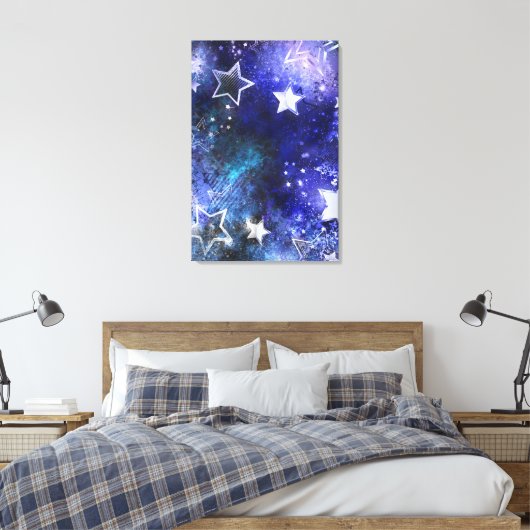 Ruimte-achtergrond met sterren canvas afdruk (Insitu (Slaapkamer))