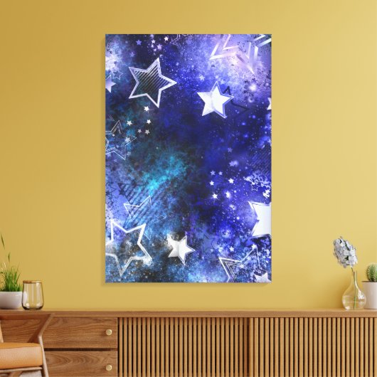 Ruimte-achtergrond met sterren canvas afdruk (Insitu (Woonkamer))