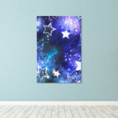 Ruimte-achtergrond met sterren canvas afdruk (Insitu (Houten vloer))
