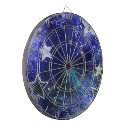 Ruimte-achtergrond met sterren dartbord (Voorkant Links)