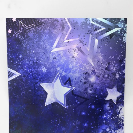 Ruimte-achtergrond met sterren drieluik uitnodiging (Binnenzijde eerst)