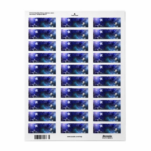 Ruimte-achtergrond met sterren etiket (Full Sheet)