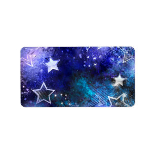 Ruimte-achtergrond met sterren etiket