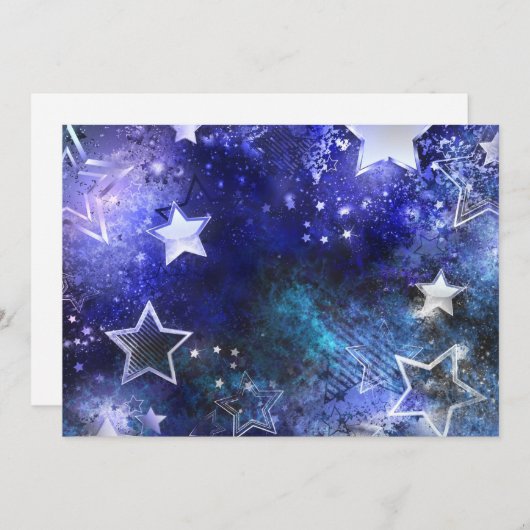 Ruimte-achtergrond met sterren feestdagenkaart (Voorkant / Achterkant)