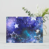 Ruimte-achtergrond met sterren feestdagenkaart (Staand voorkant)