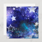 Ruimte-achtergrond met sterren feestdagenkaart (Voorkant / Achterkant)