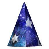 Ruimte-achtergrond met sterren feesthoedjes (Achterkant)