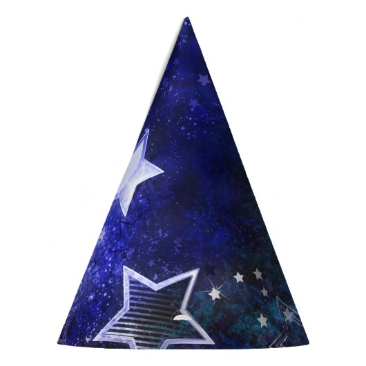 Ruimte-achtergrond met sterren feesthoedjes (Links)