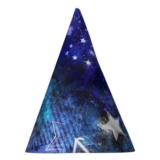 Ruimte-achtergrond met sterren feesthoedjes (Rechts)