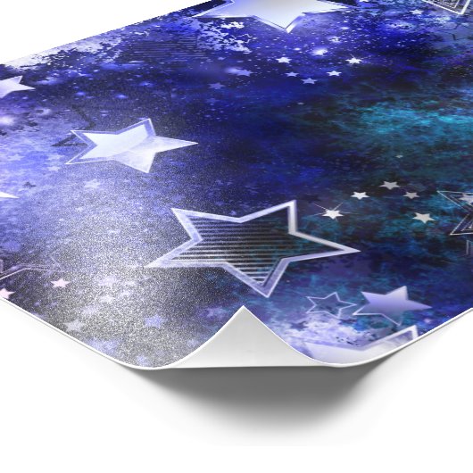 Ruimte-achtergrond met sterren foto afdruk (Hoek)