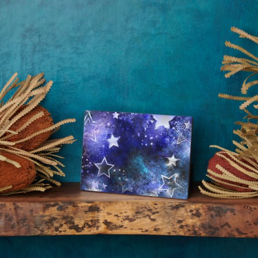 Ruimte-achtergrond met sterren fotoplaat (Zijkant)