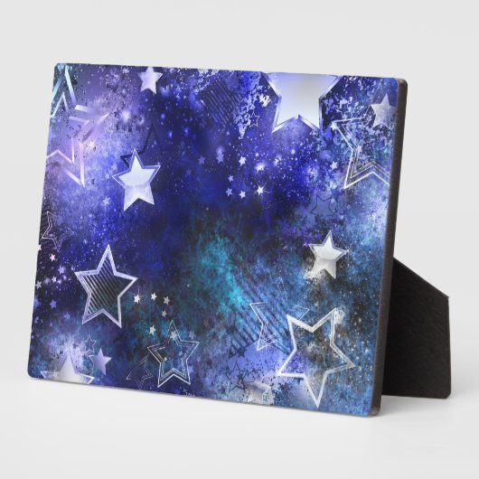 Ruimte-achtergrond met sterren fotoplaat (Zijkant)