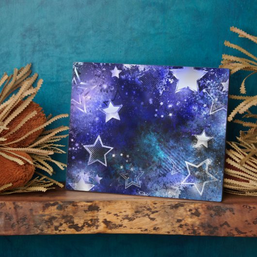 Ruimte-achtergrond met sterren fotoplaat (Zijkant)