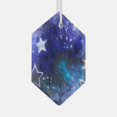 Ruimte-achtergrond met sterren glas ornament (Voorkant Rechts)
