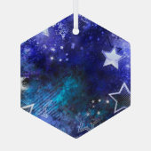 Ruimte-achtergrond met sterren glas ornament (Achterkant)