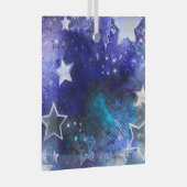 Ruimte-achtergrond met sterren glas ornament (Voorkant Rechts)