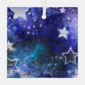 Ruimte-achtergrond met sterren glas ornament (Achterkant)