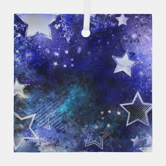 Ruimte-achtergrond met sterren glas ornament (Achterkant)