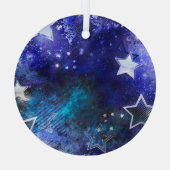 Ruimte-achtergrond met sterren glas ornament (Achterkant)