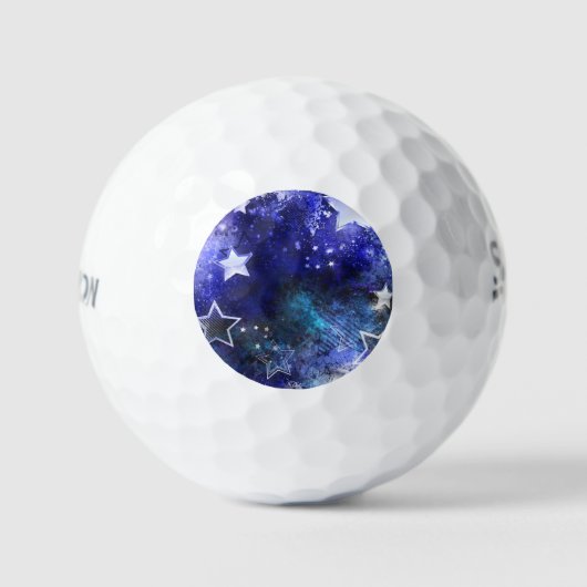 Ruimte-achtergrond met sterren golfballen (Voorkant)