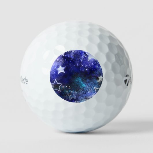 Ruimte-achtergrond met sterren golfballen (Voorkant)