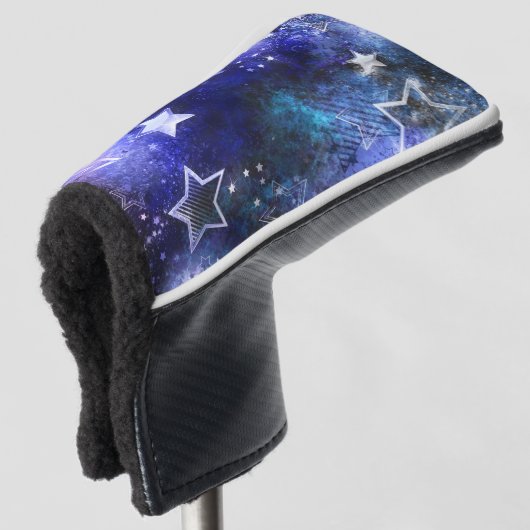 Ruimte-achtergrond met sterren golfheadcover (3/4 voorkant)