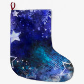 Ruimte-achtergrond met sterren grote kerstsok (Voorkant)