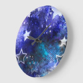 Ruimte-achtergrond met sterren grote klok (Hoek)