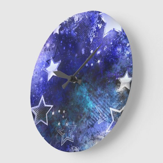 Ruimte-achtergrond met sterren grote klok (Hoek)