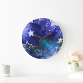 Ruimte-achtergrond met sterren grote klok (Huis)