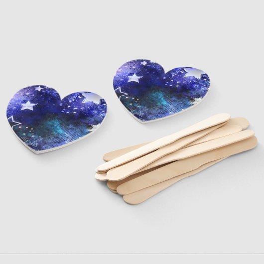 Ruimte-achtergrond met sterren handwaaier (Niet-gemonteerd)