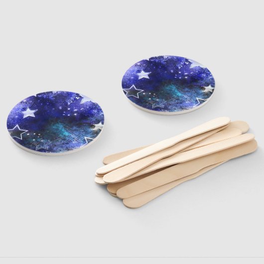 Ruimte-achtergrond met sterren handwaaier (Niet-gemonteerd)