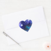 Ruimte-achtergrond met sterren hart sticker (Envelop)
