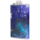 Ruimte-achtergrond met sterren heupfles (Links)