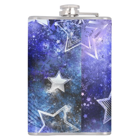 Ruimte-achtergrond met sterren heupfles (Achterkant)