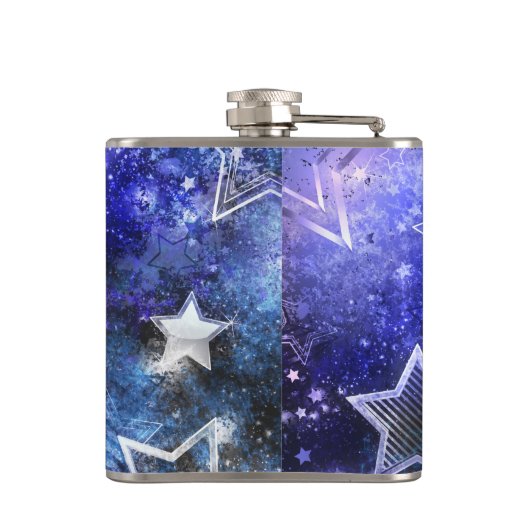 Ruimte-achtergrond met sterren heupfles (Achterkant)