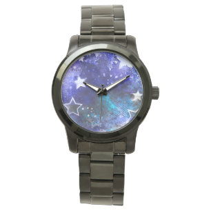 Ruimte-achtergrond met sterren horloge