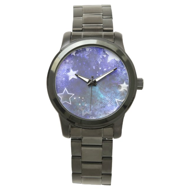 Ruimte-achtergrond met sterren horloge (Voorkant)