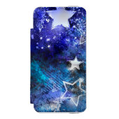 Ruimte-achtergrond met sterren incipio iPhone portemonnee hoesje (Voorkant Agenda)