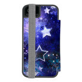 Ruimte-achtergrond met sterren incipio iPhone portemonnee hoesje (Agenda Achterkant)