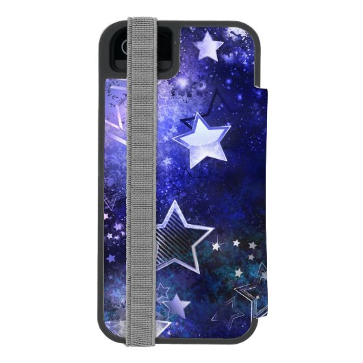 Ruimte-achtergrond met sterren incipio iPhone portemonnee hoesje (Agenda Achterkant)