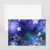 Ruimte-achtergrond met sterren informatiekaartje (Voorkant / Achterkant)