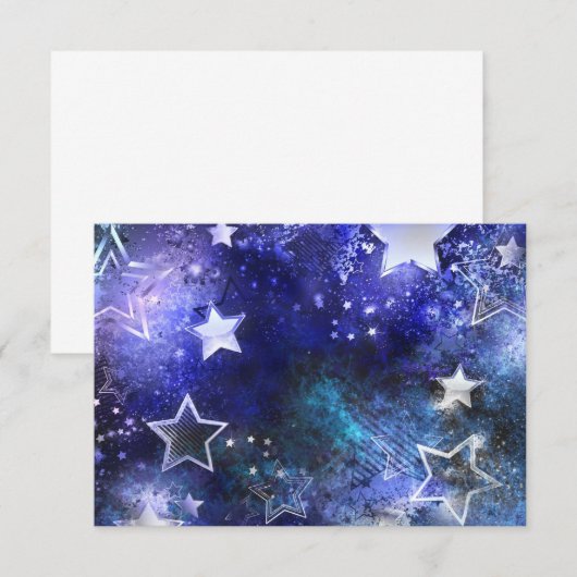 Ruimte-achtergrond met sterren informatiekaartje (Voorkant / Achterkant)