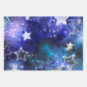 Ruimte-achtergrond met sterren inpakpapier vel (Voorkant 2)