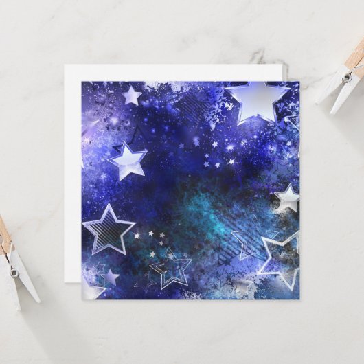 Ruimte-achtergrond met sterren kaart (Voorkant / Achterkant in situ)